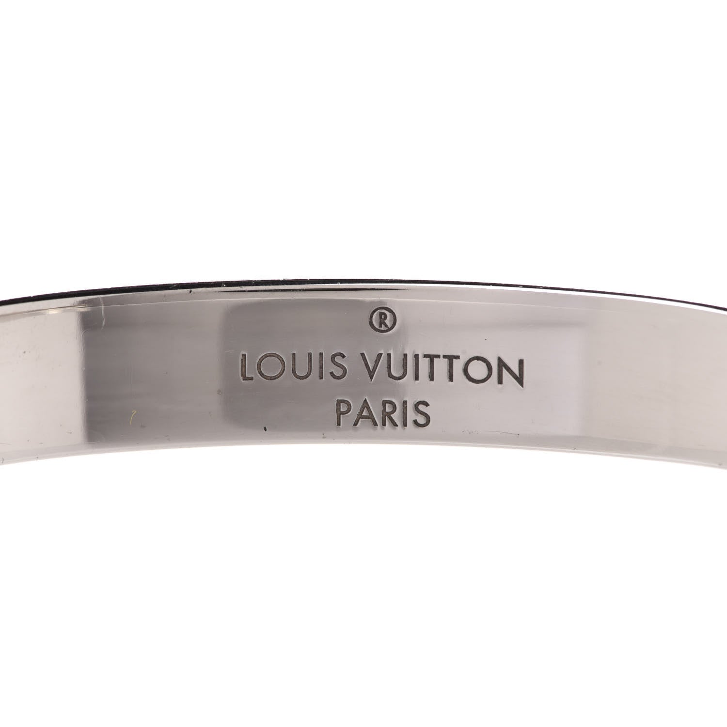Louis Vuitton Brass Palladium Plated Nanogram Cuff S Silver 4 of 8