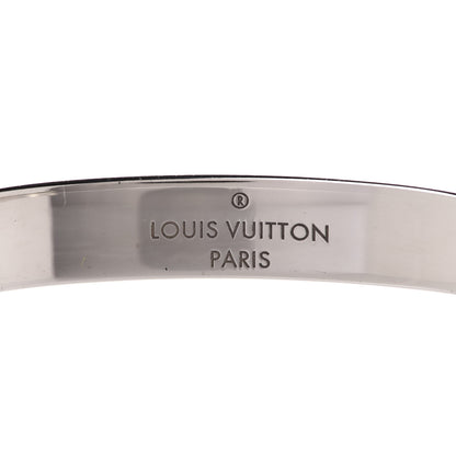 Louis Vuitton Brass Palladium Plated Nanogram Cuff S Silver 4 of 8