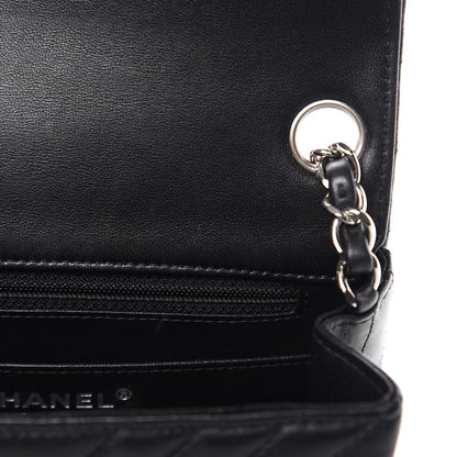 Chanel Lambskin Chevron Quilted Mini Square Flap Black 13 of 15