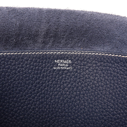 Hermes Taurillon Clemence Halzan 31 GM Bleu Saphir 8 of 10