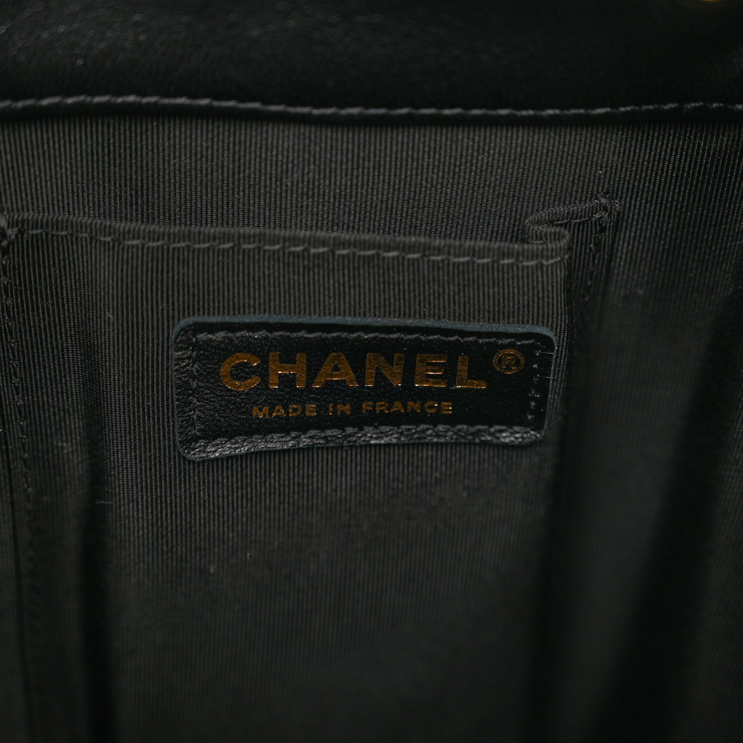 Chanel Lambskin Chevron Drawstring Bag Black 7 of 10