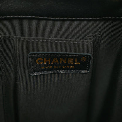 Chanel Lambskin Chevron Drawstring Bag Black 7 of 10