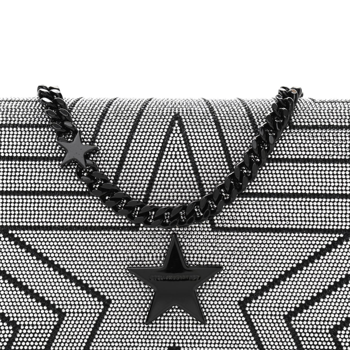 Velvet Crystal Star Crossbody Bag Black