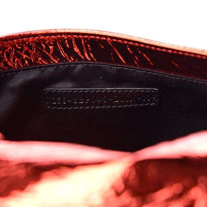 Fendi Laminated Metallic Calfskin Mia Pochette Red 7 of 10