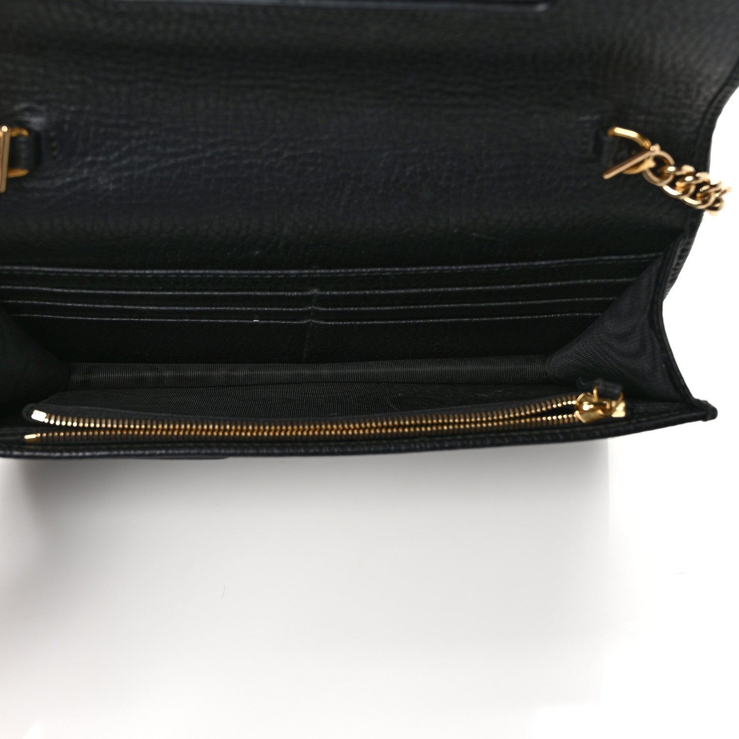 Gucci Calfskin Mini GG Marmont Chain Wallet Black 5 of 10