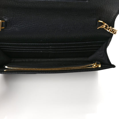 Gucci Calfskin Mini GG Marmont Chain Wallet Black 5 of 10