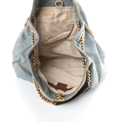 Gucci Denim Medium Soho Chain Shoulder Bag Blue 5 of 17