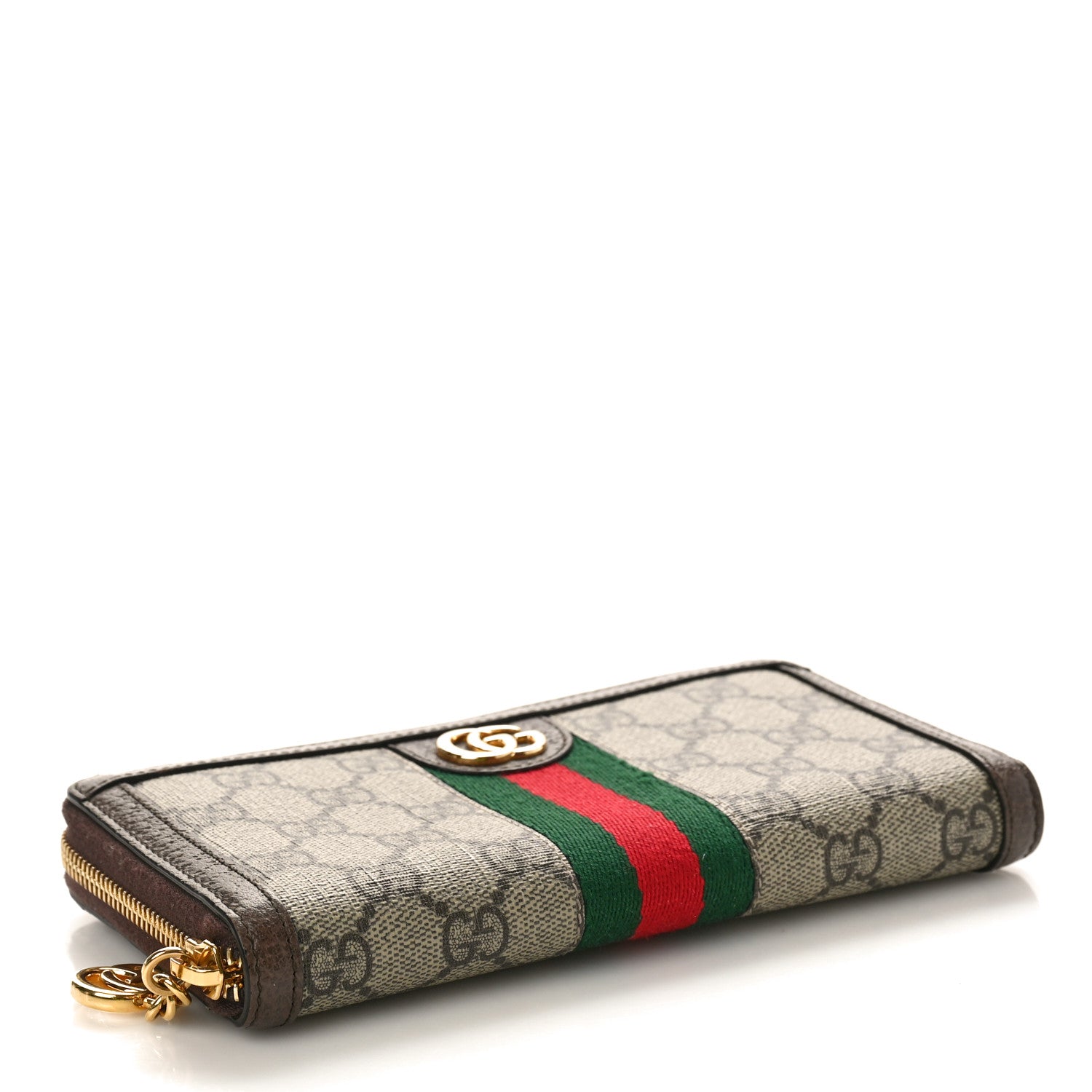 Gucci GG Supreme Monogram Web Ophidia Zip Around Wallet Brown 4 of 8