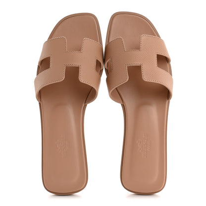 Hermes Epsom Oran Sandals 37.5 Beige Perlino 2 of 10