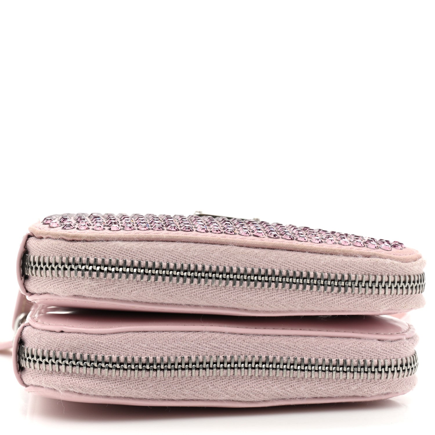 Prada Satin Crystal Mini Triangle Crossbody Pouch Alabastro 9 of 10