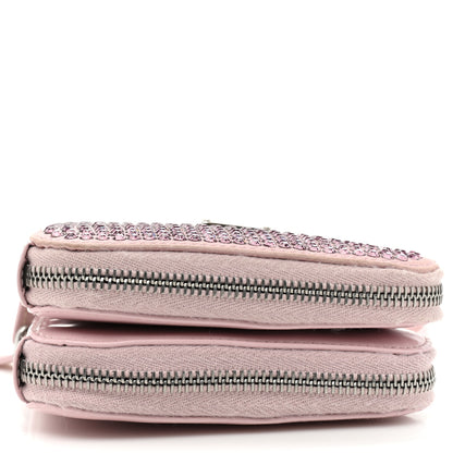 Prada Satin Crystal Mini Triangle Crossbody Pouch Alabastro 9 of 10