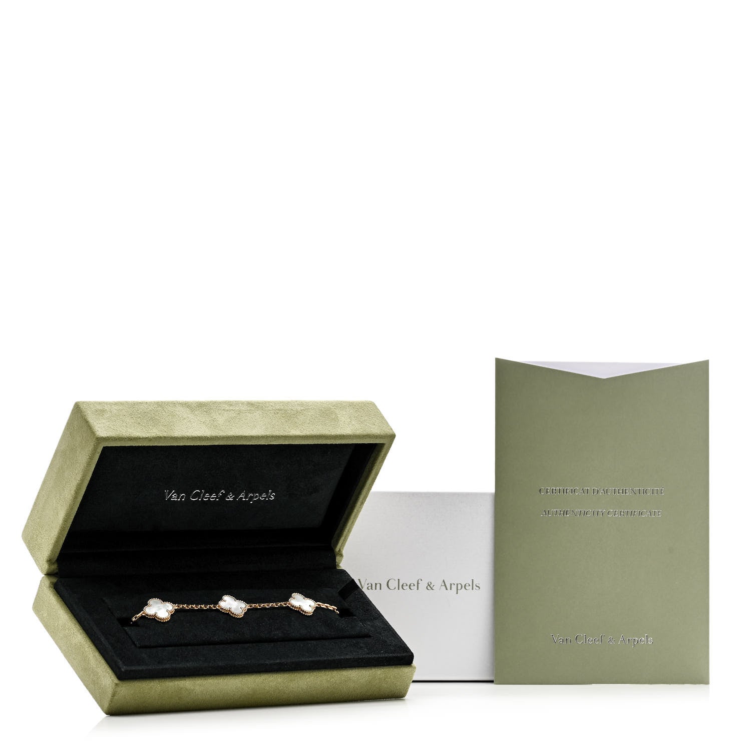 Van Cleef & Arpels 18K Yellow Gold Mother of Pearl 5 Motifs Vintage Alhambra Bracelet 6 of 6