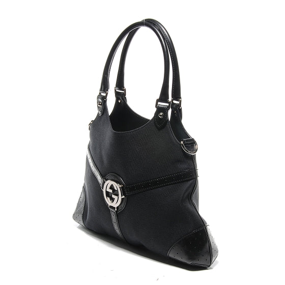 Gucci Canvas Reins Hobo Black 3 of 8