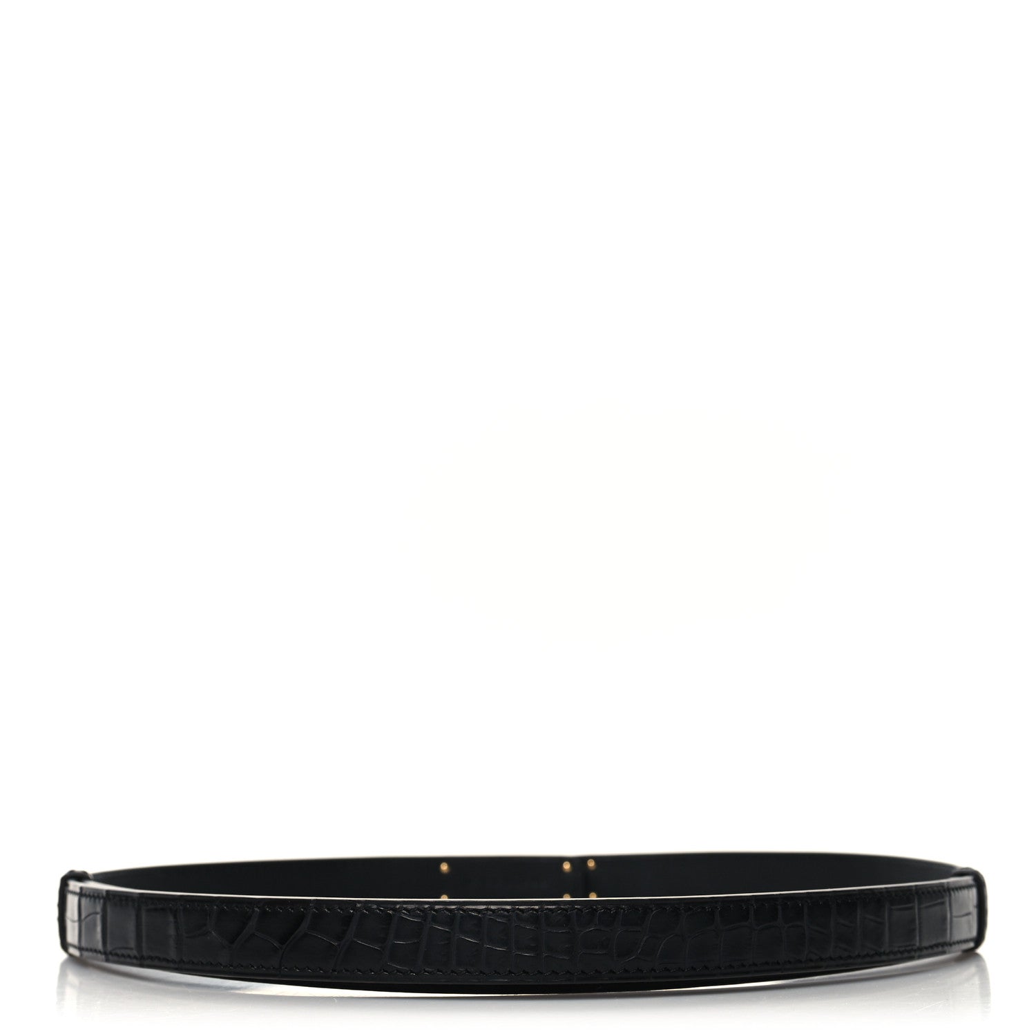 Hermes Matte Alligator Kelly Belt Black 2 of 3