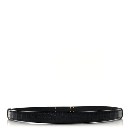 Hermes Matte Alligator Kelly Belt Black 2 of 3