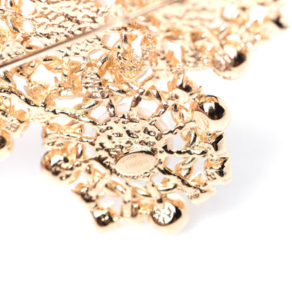 Chanel Pearl Crystal CC-Casino Brooch Gold 3 of 7