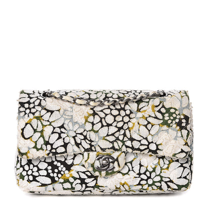 Chanel Tweed Quilted Medium Floral Double Flap White 1 of 12