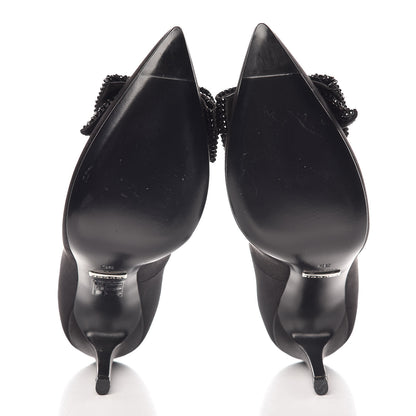 Gucci Satin Crystal Bow Pumps 35 Black 5 of 9