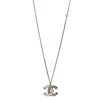 Chanel Pearl Crystal CC Pendant Necklace Gold 1 of 5