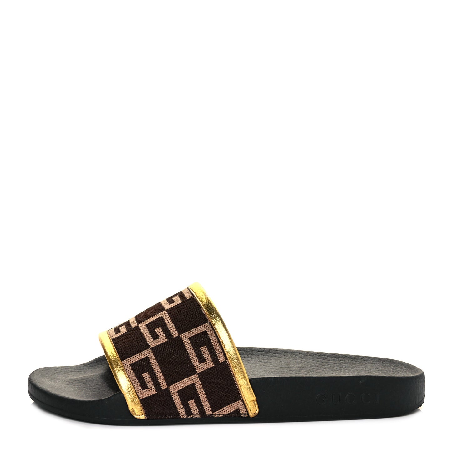 Jersey Nappa Square G Mens Pursuit Slide Sandals 7 Chocolate Desert Sand Gold