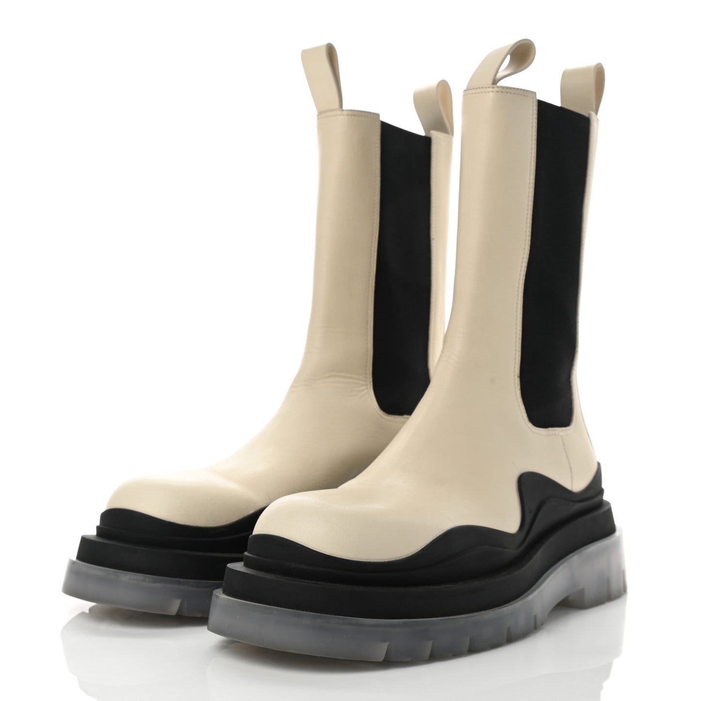 Calfskin The Tire Chelsea Boots 40 Wax Black Transparent