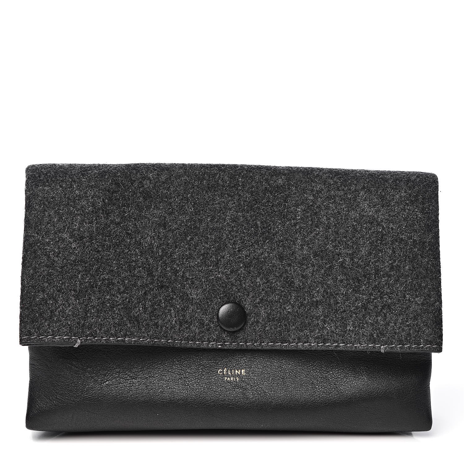 Celine Calfskin Felt All Soft Pouch Grey 1 of 8