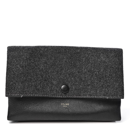 Celine Calfskin Felt All Soft Pouch Grey 1 of 8