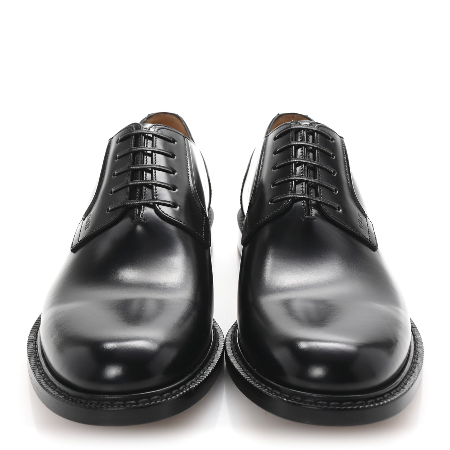 Calfskin Mens Derby Shoes 42 Black