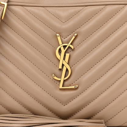 Saint Laurent Calfskin Matelasse Monogram Lou Camera Bag Dark Latte 8 of 16