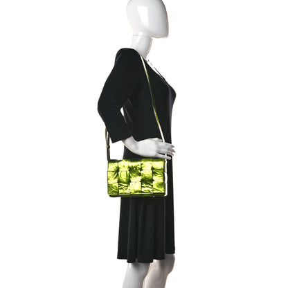 Bottega Veneta Metallic Crushed Calfskin Maxi Intrecciato Cassette Crossbody Bag Chlorophyll 2 of 9