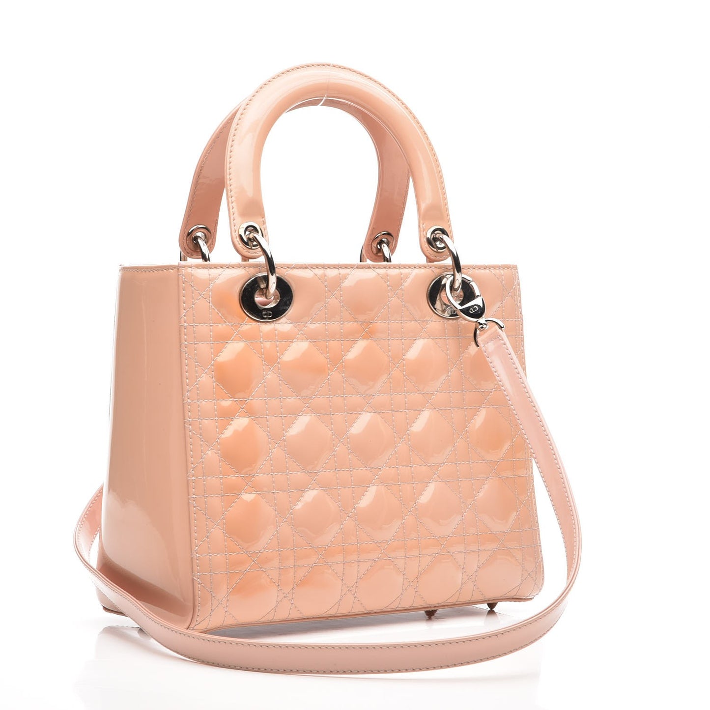 Patent Cannage Medium Lady Dior Light Pink