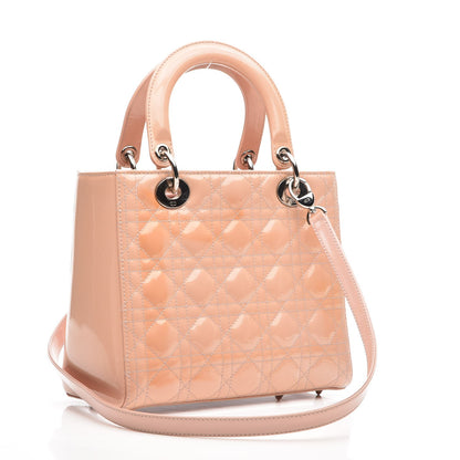 Christian Dior Patent Cannage Medium Lady Dior Light Pink 4 of 14