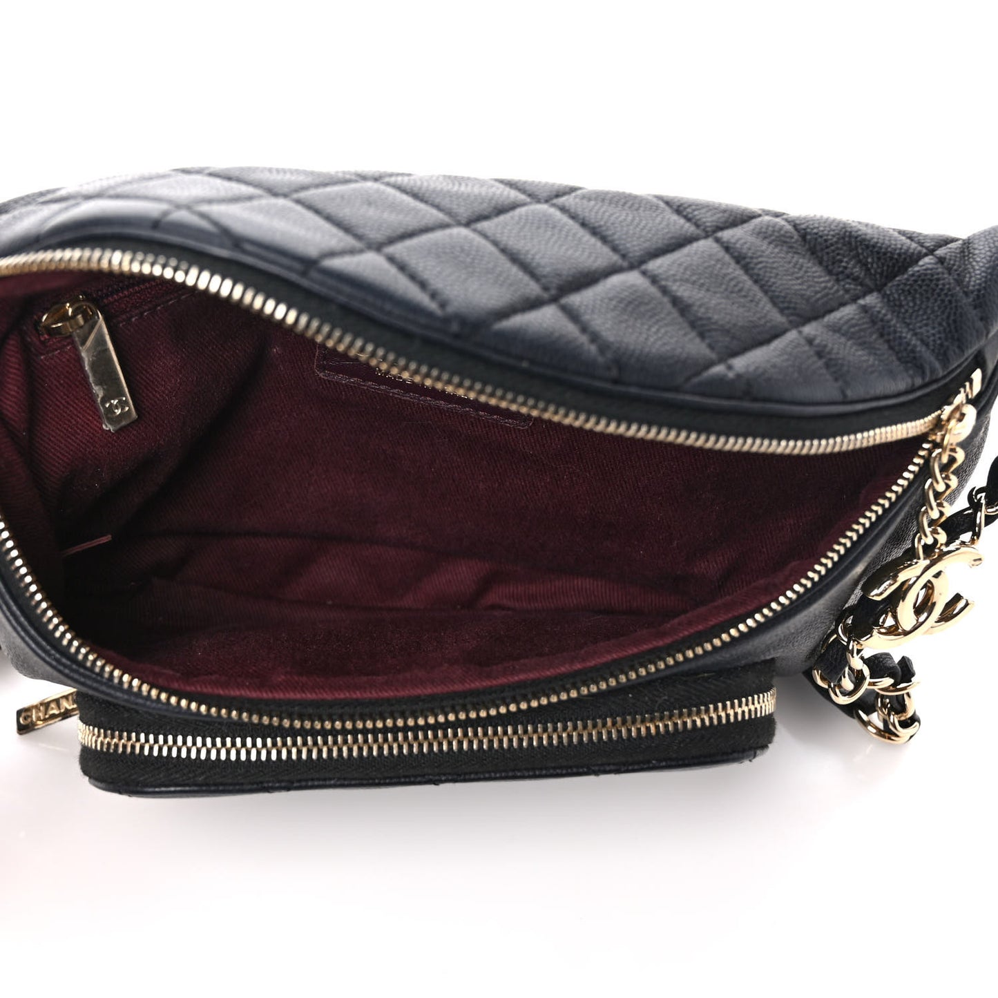 Caviar Quilted Business Affinity Waist Belt Bag Black