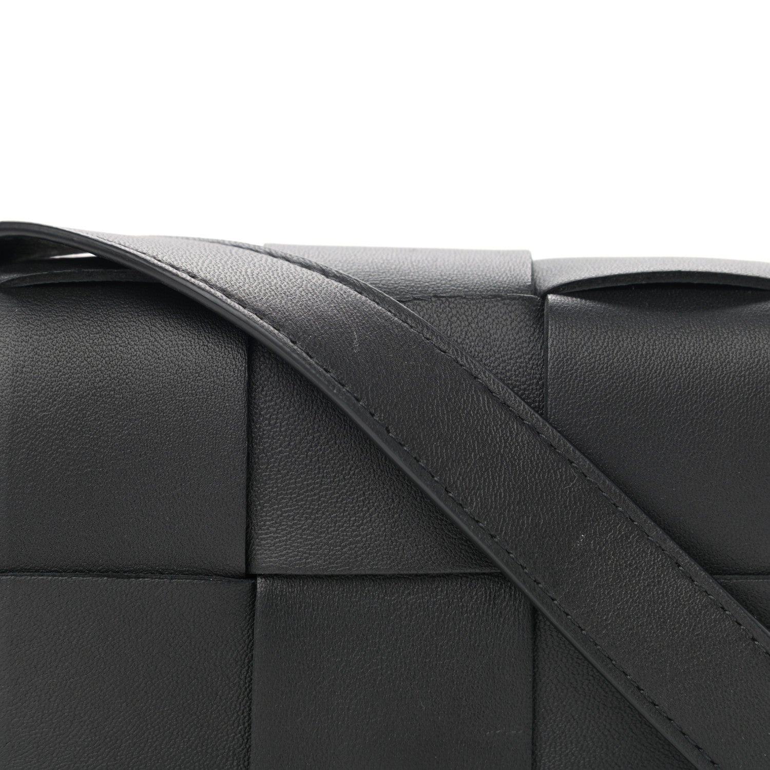 Bottega Veneta Lambskin Maxi Intrecciato Extra Mini Cassette Crossbody Bag Black 7 of 13