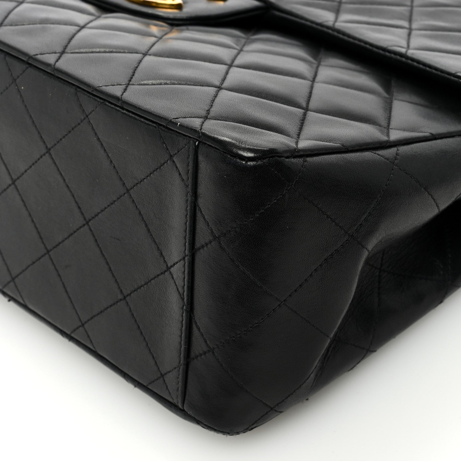 Chanel Lambskin Quilted XL Jumbo Single Flap Black 10 of 10