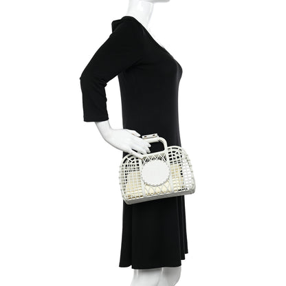 Fendi Recycled Plastic Vitello Liberty Matte Small Fendi Basket White Ice 2 of 11