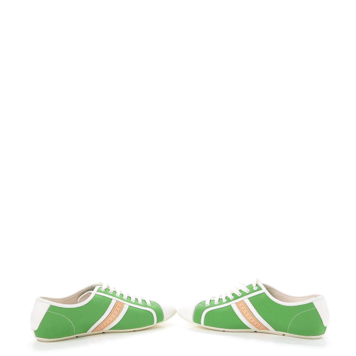 Louis Vuitton Canvas Calfskin Sneakers 38 Green 5 of 14