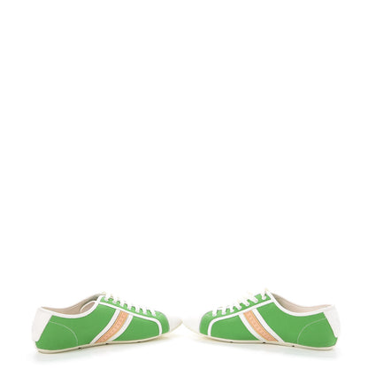 Louis Vuitton Canvas Calfskin Sneakers 38 Green 5 of 14