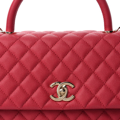 Chanel Caviar Quilted Small Coco Handle Flap Fuchsia 10 of 11