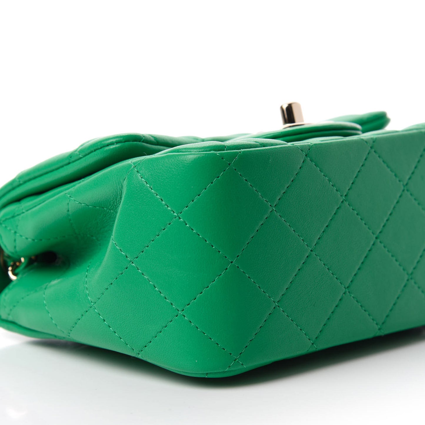 Lambskin Quilted Mini Square Flap Green