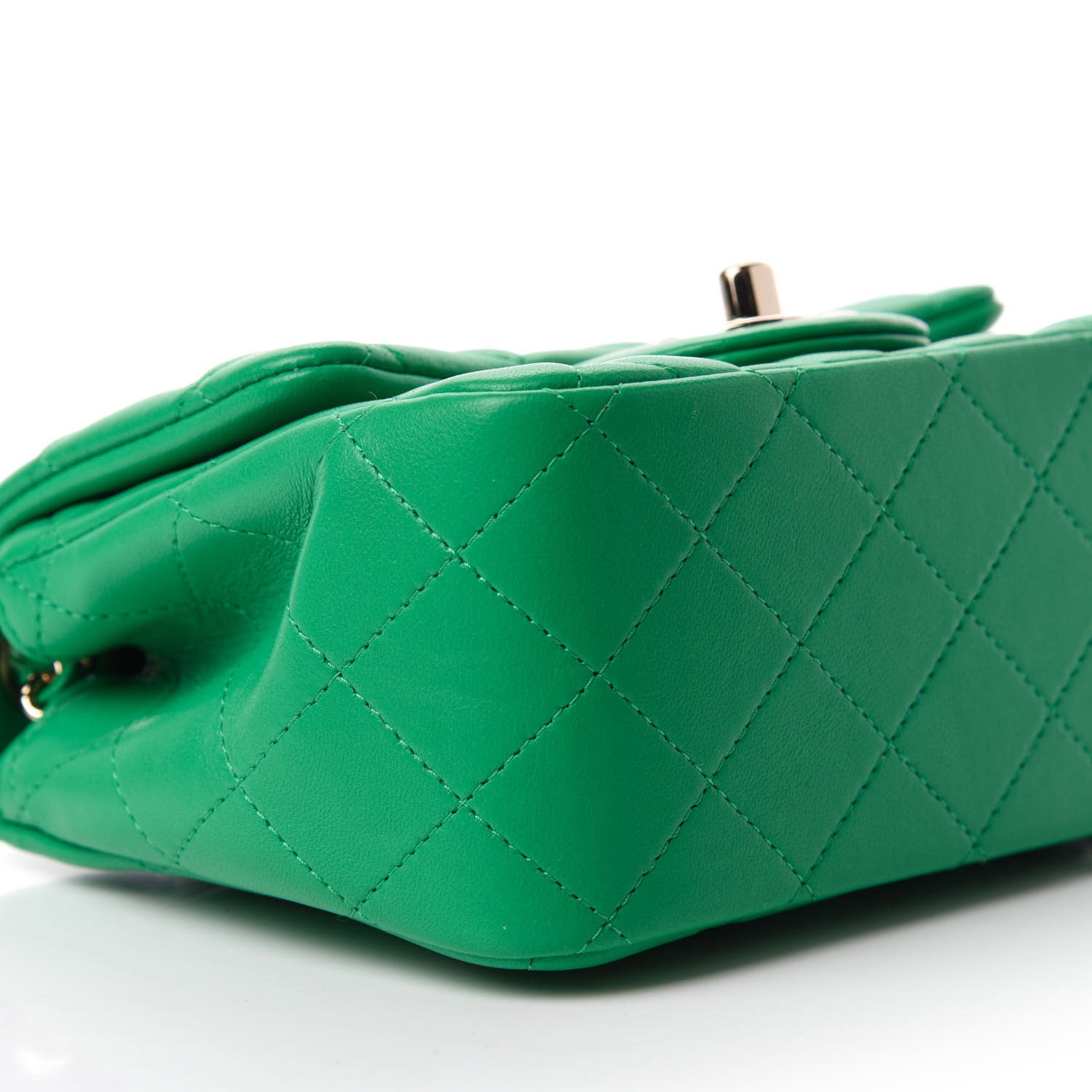 Chanel Lambskin Quilted Mini Square Flap Green 6 of 11