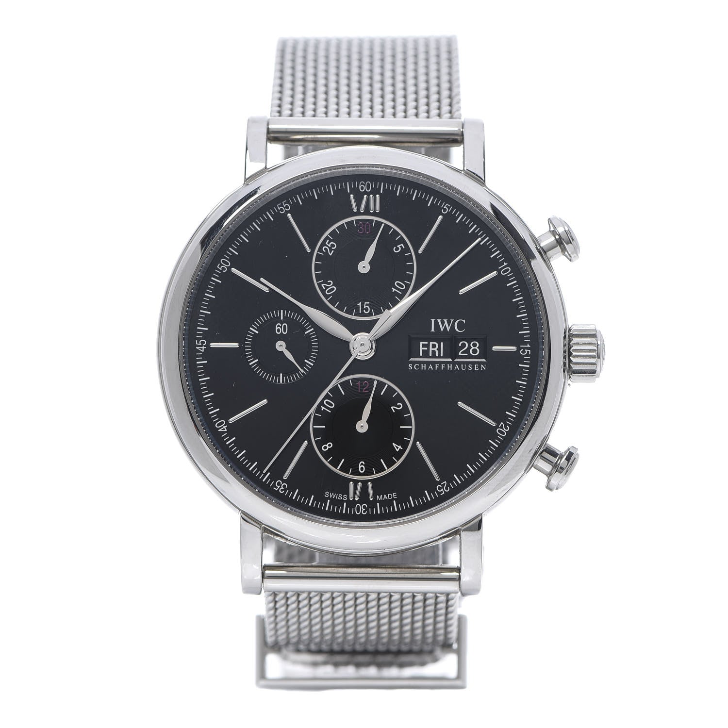 IWC Stainless Steel 42mm Portofino Chronograph Automatic Watch Black IW391030 1 of 7