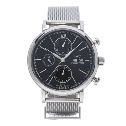 IWC Stainless Steel 42mm Portofino Chronograph Automatic Watch Black IW391030 1 of 7