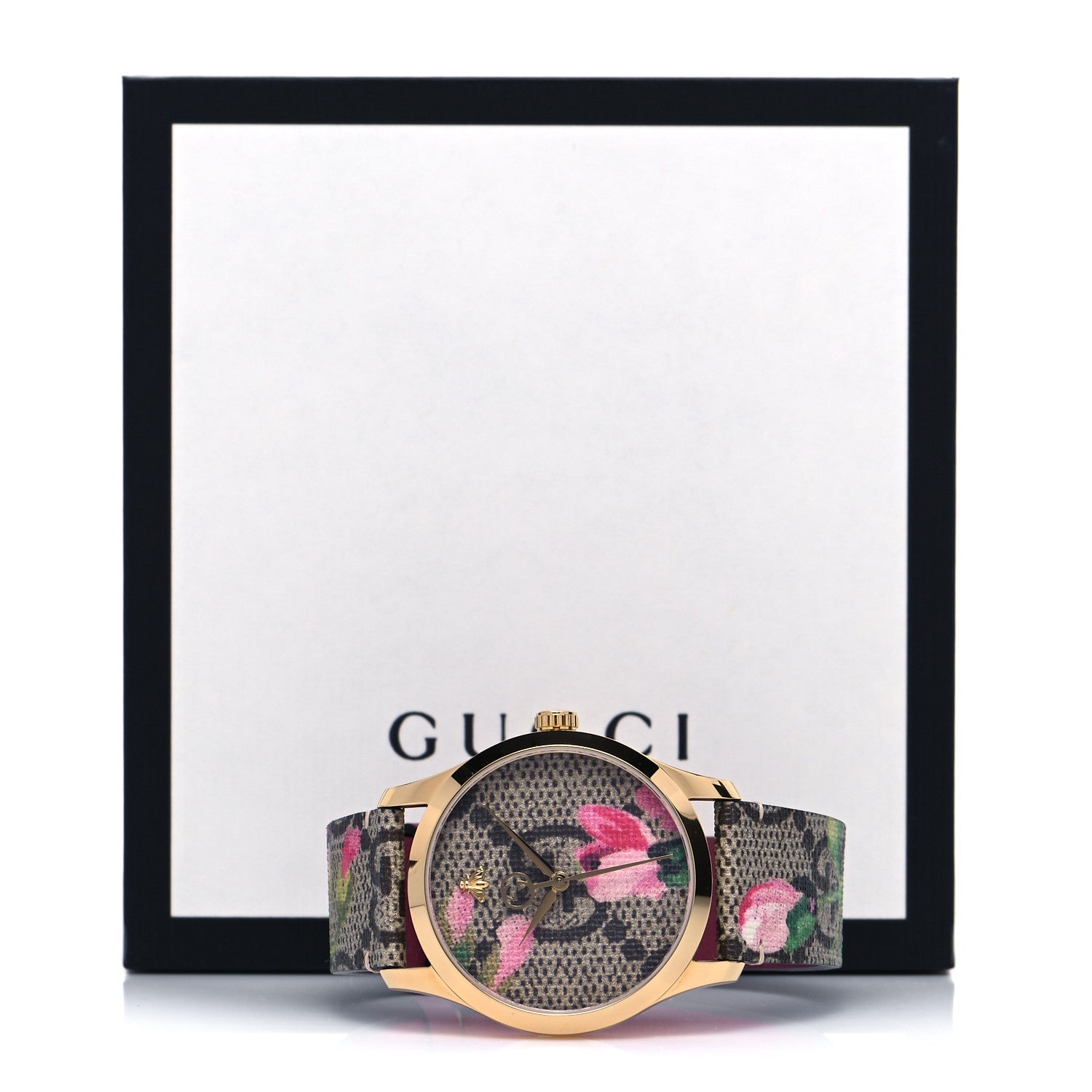 Gucci Stainless Steel Canvas 38mm G-Timeless Supreme GG Blooms Quartz Watch Brown 5 of 5