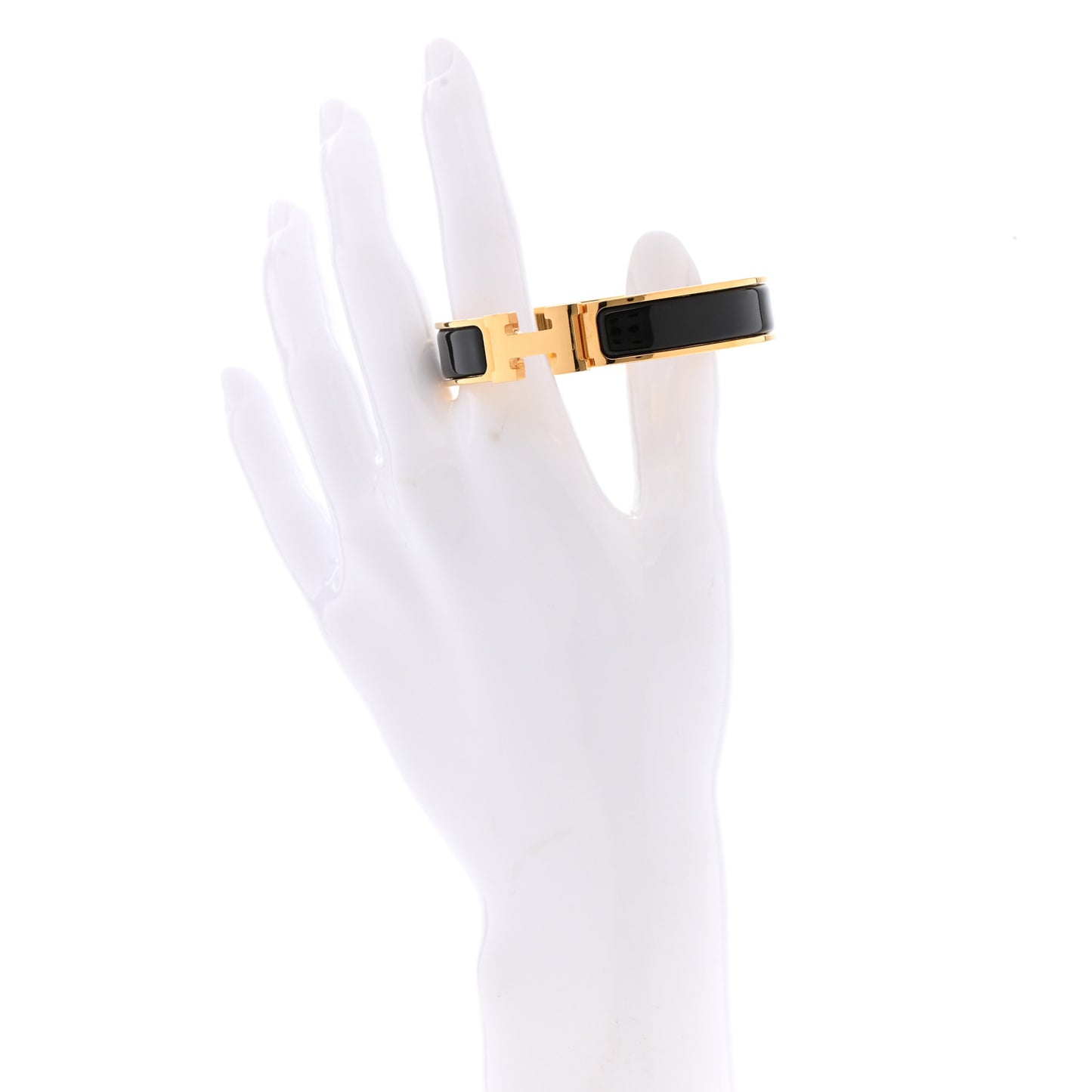 Enamel Narrow Clic Clac H Bracelet PM Black
