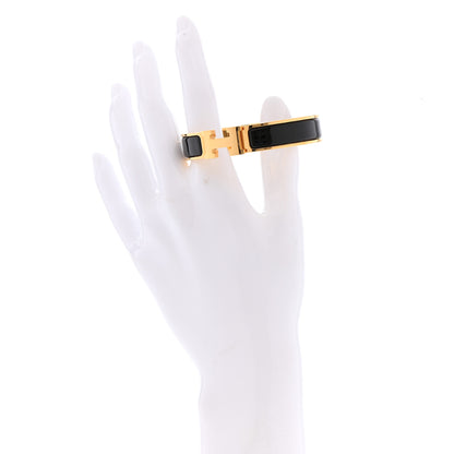 Hermes Enamel Narrow Clic Clac H Bracelet PM Black 2 of 5