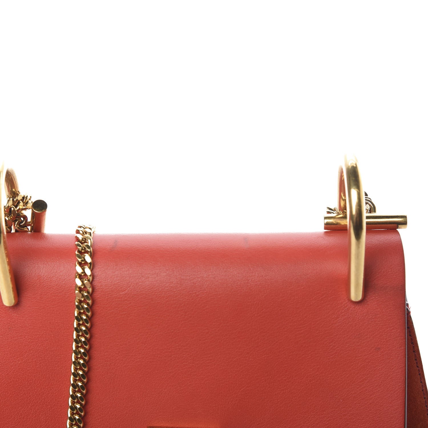 Chloe Lambskin Suede Calfskin Mini Drew Shoulder Bag Poppy 11 of 11