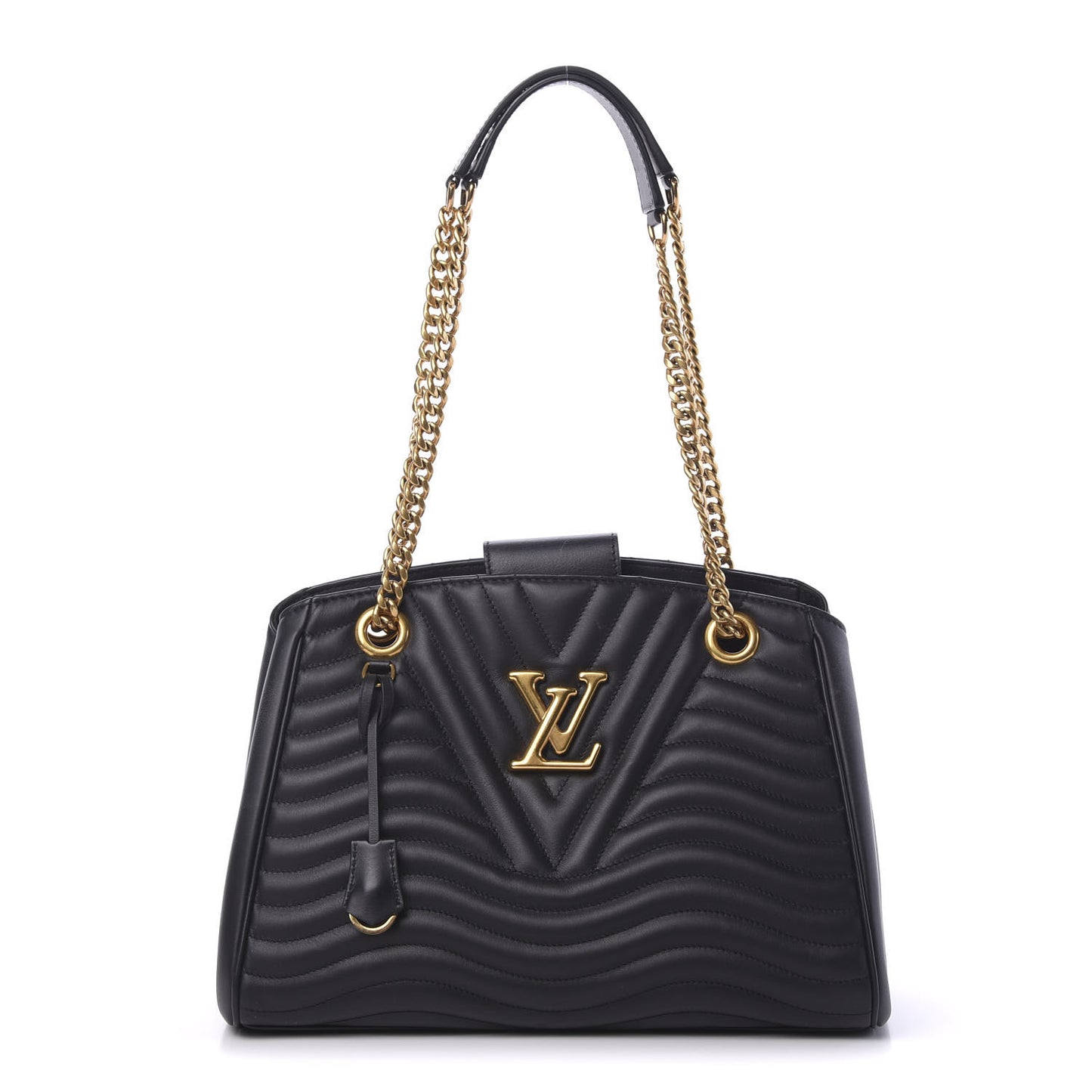 Calfskin New Wave Chain Tote Black