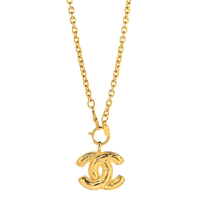 Chanel Metal Quilted CC Long Necklace Gold 1 of 5