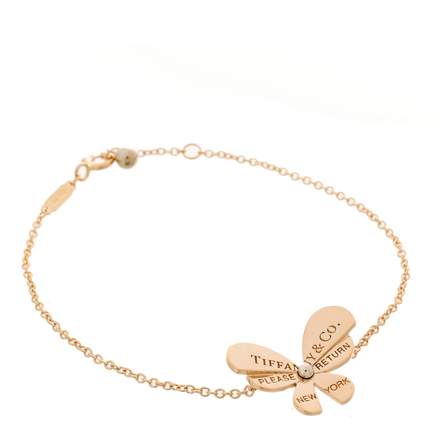 18K Rose Gold Sterling Silver Return to Tiffany Love Bugs Butterfly Bracelet